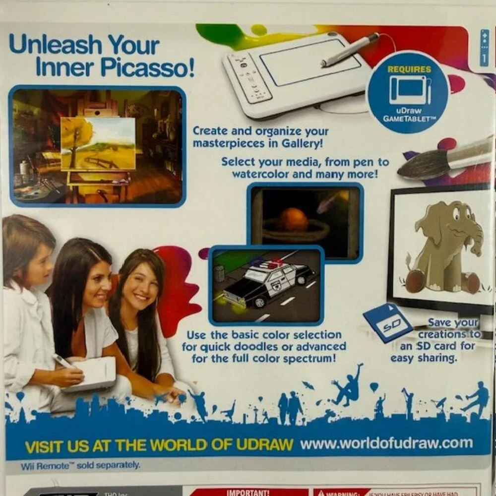 Wii UDraw Game Table +UDraw Studio + Wii UDraw Pictionary Set